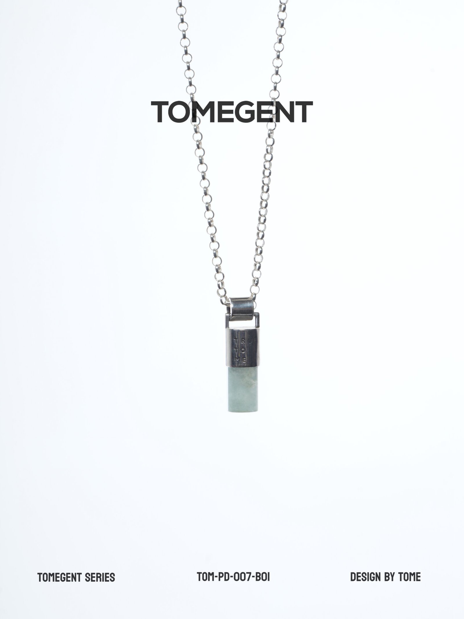 TOMEGENT Substance Series Sterling Silver Inlaid Jadeite Pendant | TOM‑PD‑007‑B01 - Image 3