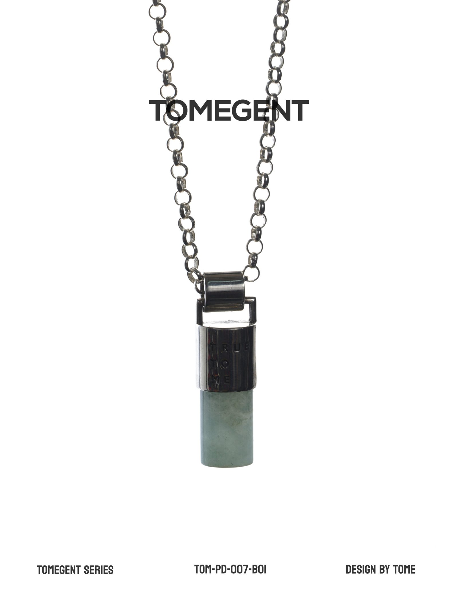 TOMEGENT Substance Series Sterling Silver Inlaid Jadeite Pendant | TOM‑PD‑007‑B01 - Image 2