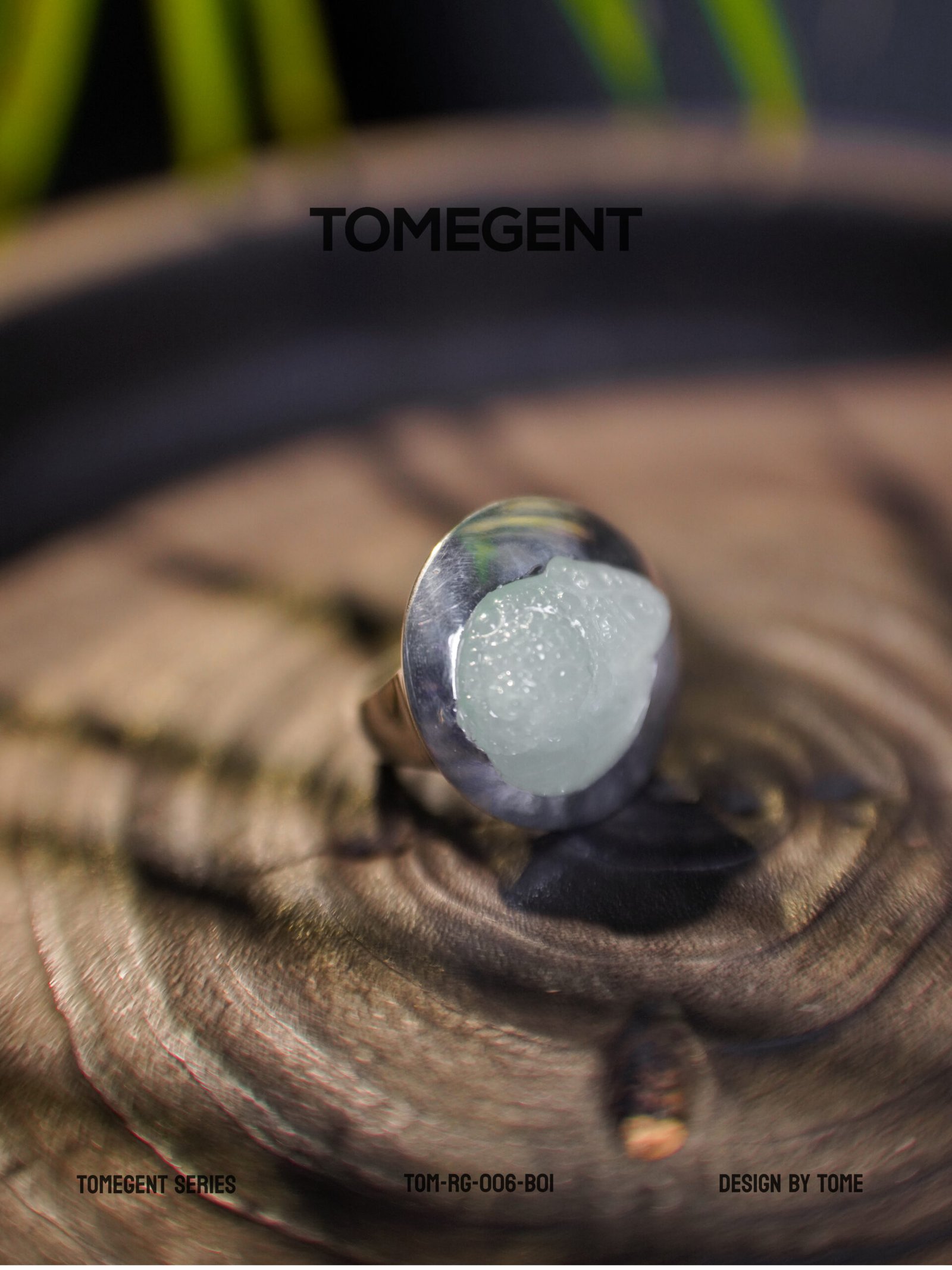 TOMEGENT SPECIMEN Series Sterling Silver Inlaid Jadeite Ring | TOM-RG-006-B01 - Image 5