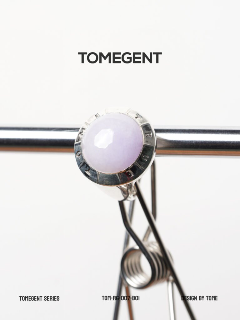 TOMEGENT SPACE BOUND Series Sterling Silver Inlaid Jadeite Ring | TOM‑RG‑006‑B01