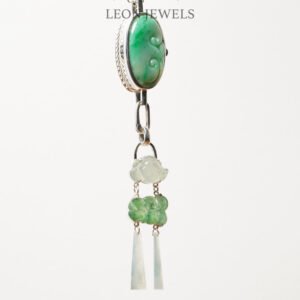 Leon Jewels Oriental Dream Locket Pendant, 925 Silver Inlaid Jadeite (B01)