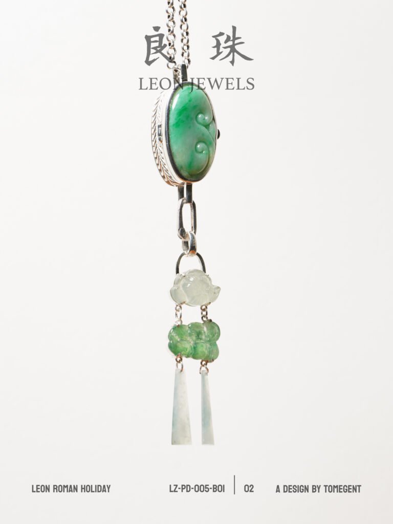 Leon Jewels Oriental Dream Locket Pendant, 925 Silver Inlaid Jadeite (B01)